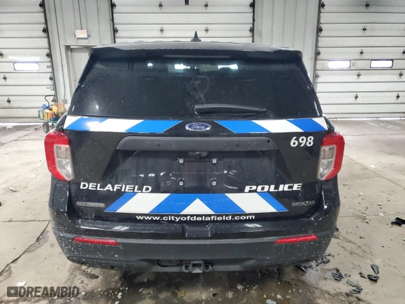 2022 Ford Police Interceptor Utility with VIN 1FM5K8ABXNGB59360, listed as a Copart auction lot 44747025 with 58,260 mi miles and Salvage Title. Bid and sale history available at carsss.com. Image 6.
