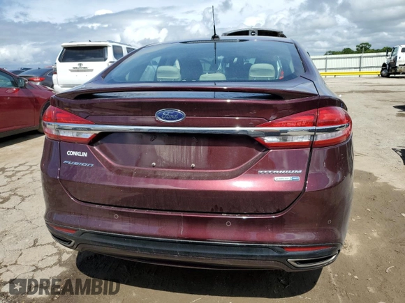 2017 Ford Fusion Titanium with VIN 3FA6P0D95HR208813, listed as a Copart auction lot 60832915 with 62,920 mi miles and Salvage title. Bid and sale history available at DreamBid. Image 6.