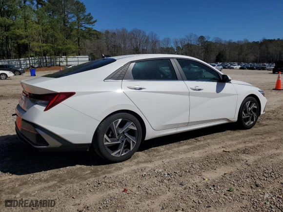 2025 Hyundai Elantra SEL Convenience with VIN KMHLS4DG3SU856356, listed as a Copart auction lot 49180015 with 2,185 mi miles and Salvage Title. Bid and sale history available at carsss.com. Image 3.