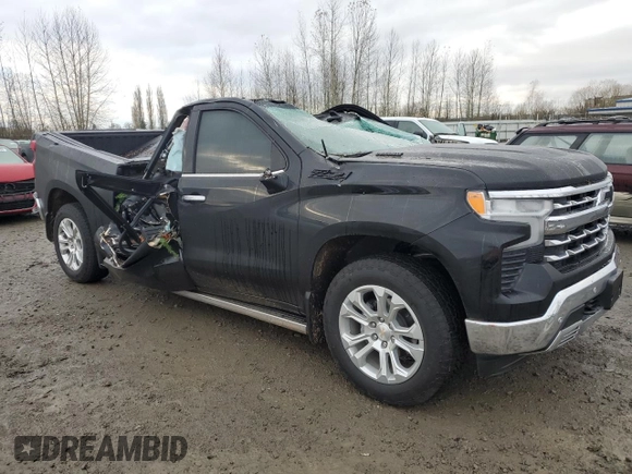 2024 Chevrolet Silverado 1500 LTZ with VIN 1GCUDGE85RZ334062, listed as a Copart auction lot 82443594 with Not Provided miles and Salvage Title. Bid and sale history available at DreamBid. Image 4.