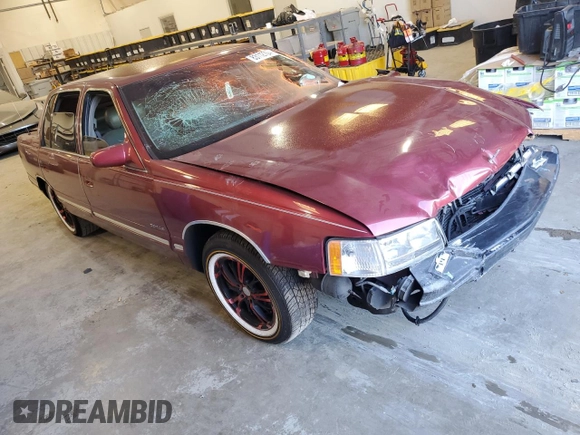 1998 Cadillac DeVille with VIN 1G6KD54YXWU719609, listed as a Copart auction lot 83112704 with 154,627 mi miles and Salvage Title. Bid and sale history available at carsss.com. Image 4.