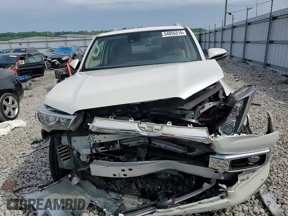 2020 Toyota 4Runner SR5 with VIN JTEBU5JR0L5738519, listed as a Copart auction lot 54055314 with 83,774 mi miles and Salvage title. Bid and sale history available at DreamBid. Image 11.