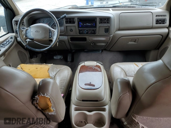 2000 Ford Excursion Limited with VIN 1FMNU42L5YEC60493, listed as a Copart auction lot 75021544 with 316,622 mi miles and Salvage title. Bid and sale history available at DreamBid. Image 8.