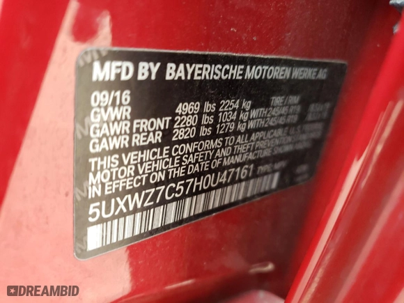 2017 BMW X3 sDrive28i with VIN 5UXWZ7C57H0U47161, listed as a Copart auction lot 44576435 with 78,957 mi miles and Salvage Title. Bid and sale history available at carsss.com. Image 13.