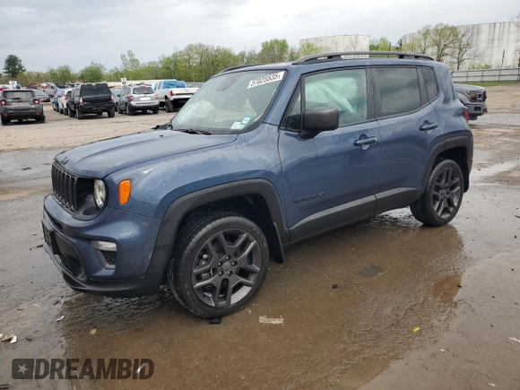 2021 Jeep Renegade Latitude with VIN ZACNJDBB6MPN30754, listed as a Copart auction lot 57025535 with 16,133 mi miles and Salvage title. Bid and sale history available at DreamBid. Image 1.