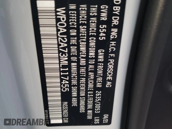2021 Porsche Panamera с VIN WP0AJ2A73ML117455, выставлен на аукционе Copart как лот 76828823 с пробегом 54 543 миль миль и . История ставок и продаж доступна на DreamBid. Изображение 13.
