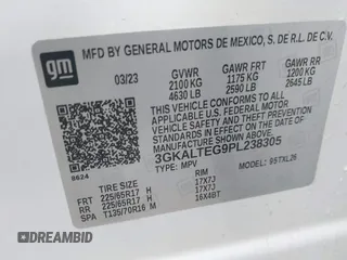 2023 GMC Terrain SLE with VIN 3GKALTEG9PL238305, listed as a IAAI auction lot 41508054 with 30,922 mi miles. Bid and sale history available at carsss.com. Image 9.