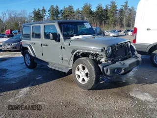 2020 Jeep Wrangler Unlimited Sport S with VIN 1C4HJXDNXLW268585, listed as a IAAI auction lot 41297744 with 63,397 mi miles. Bid and sale history available at carsss.com. Image 1.