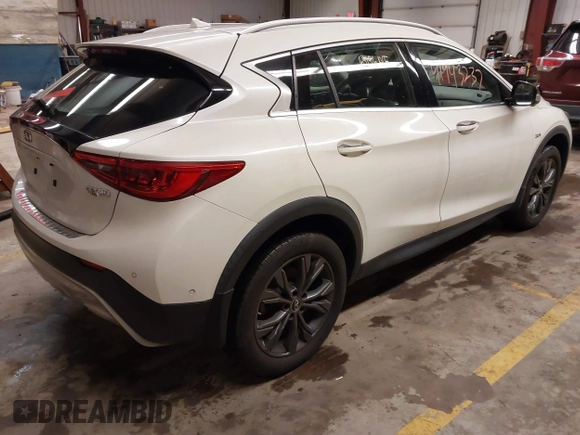 2019 Infiniti QX30 Luxe with VIN SJKCH5CR6KA008658, listed as a IAAI auction lot 41943237 with 88,704 mi miles and . Bid and sale history available at DreamBid. Image 4.