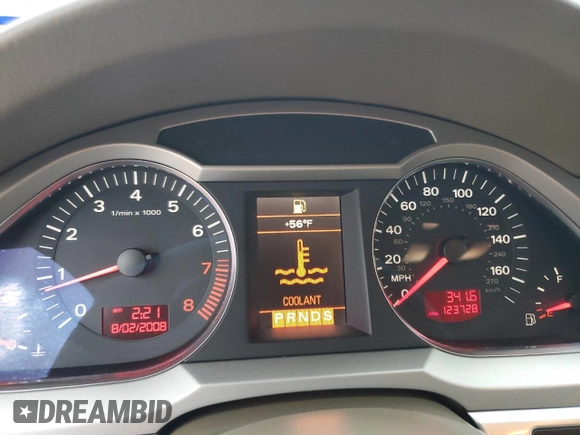 2007 Audi A6 3.2L with VIN WAUDH74F87N156332, listed as a Copart auction lot 82374124 with 123,728 mi miles and Salvage Title. Bid and sale history available at carsss.com. Image 9.