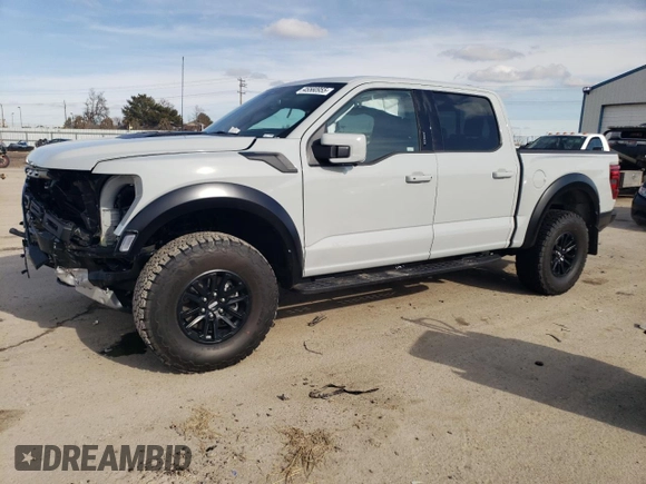 2024 Ford F-150 Raptor with VIN 1FTFW1RG7RFC23614, listed as a Copart auction lot 45560955 with 1,847 mi miles and Salvage Title. Bid and sale history available at DreamBid. Image 1.