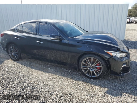 2021 Infiniti Q50 Red Sport 400 with VIN JN1FV7DP4MM850274, listed as a Copart auction lot 79817564 with Not Provided miles and Clean Title. Bid and sale history available at DreamBid. Image 4.
