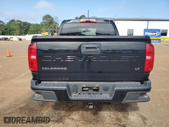 2022 Chevrolet Colorado 2WD LT with VIN 1GCGSCEA0N1308752, listed as a Copart auction lot 53984015 with 27,345 mi miles and Salvage title. Bid and sale history available at DreamBid. Image 6.