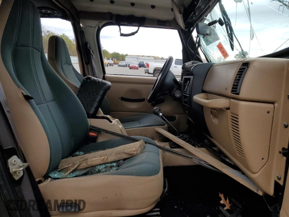 2002 Jeep Wrangler Sahara with VIN 1J4FA59S02P740550, listed as a Copart auction lot 47607795 with 182,187 mi miles and Salvage Title. Bid and sale history available at carsss.com. Image 7.