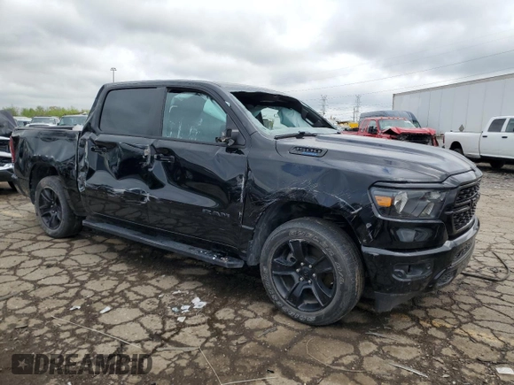 2023 Ram 1500 Big Horn with VIN 1C6SRFFT0PN651992, listed as a Copart auction lot 55075565 with 26,821 mi miles and Non repairable. Bid and sale history available at DreamBid. Image 4.