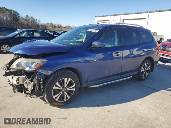 2017 Nissan Pathfinder SV z VIN 5N1DR2MN0HC660148, wystawiony jako Copart lot #42090065 z przebiegiem 148 478 mil mil oraz Szkoda całkowita • Salvage title. Historia ofert i sprzedaży dostępna na DreamBid. Obrazek 1.