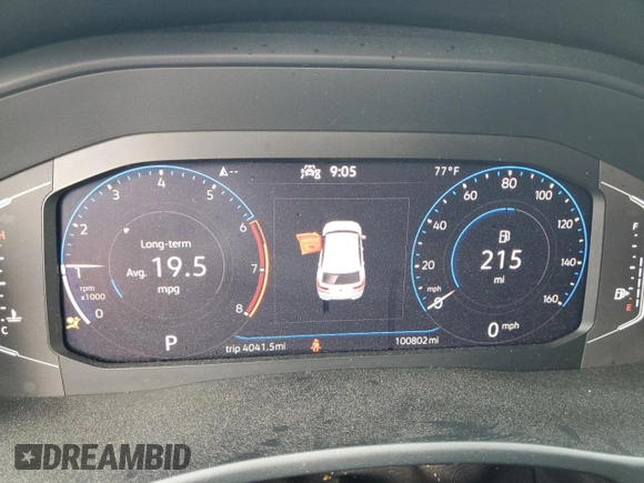 2021 Volkswagen Atlas SEL with VIN 1V2EE2CA0MC222998, listed as a Copart auction lot 57527635 with 100,802 mi miles and Salvage title. Bid and sale history available at DreamBid. Image 9.