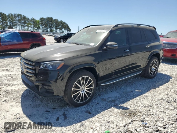 2025 Mercedes-Benz GLS 450 z VIN 4JGFF5KEXSB334022, wystawiony jako Copart lot #53323095 z przebiegiem 7 mil mil oraz Szkoda całkowita • Salvage title. Historia ofert i sprzedaży dostępna na DreamBid. Obrazek 1.