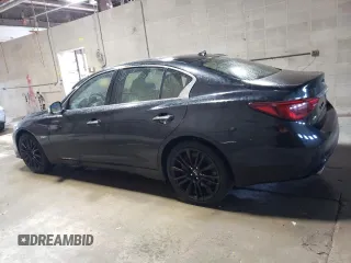 2020 Infiniti Q50 Red Sport 400 with VIN JN1FV7AR5LM660326, listed as a Copart auction lot 50599215 with 77,739 mi miles and Salvage Title. Bid and sale history available at carsss.com. Image 2.