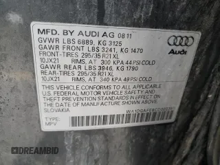 2012 Audi Q7 3.0T S line with VIN WA1DGAFE8CD002351, listed as a Copart auction lot 86126754 with 108,138 mi miles and Salvage Title. Bid and sale history available at carsss.com. Image 14.