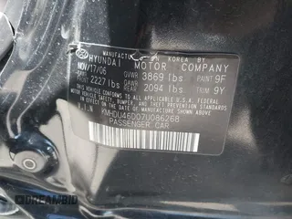 2007 Hyundai Elantra GLS z VIN KMHDU46D07U086268, wystawiony jako IAAI lot #42267194 z przebiegiem Nie podano mil oraz . Historia ofert i sprzedaży dostępna na DreamBid. Obrazek 9.