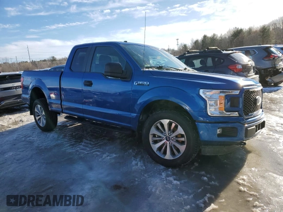 2018 Ford F-150 XL with VIN 1FTEX1EP1JFA25629, listed as a Copart auction lot 45557075 with 41,077 mi miles and Salvage Title. Bid and sale history available at carsss.com. Image 4.