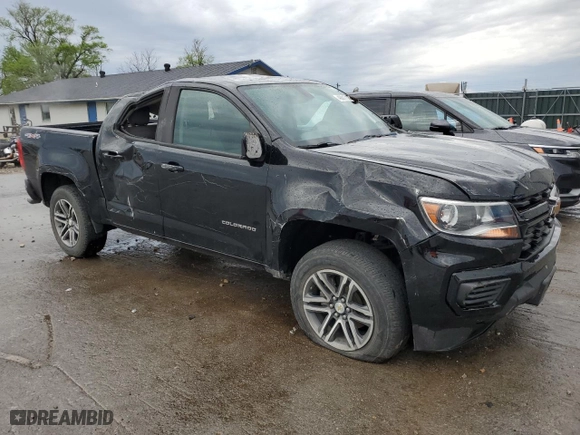2021 Chevrolet Colorado 4WD Work Truck with VIN 1GCGTBEN0M1102002, listed as a Copart auction lot 49917105 with 57,478 mi miles and Salvage Title. Bid and sale history available at carsss.com. Image 4.