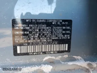 2019 Subaru Crosstrek Hybrid with VIN JF2GTDNC6KH335494, listed as a Copart auction lot 42625095 with 62,437 mi miles and Salvage Title. Bid and sale history available at carsss.com. Image 13.