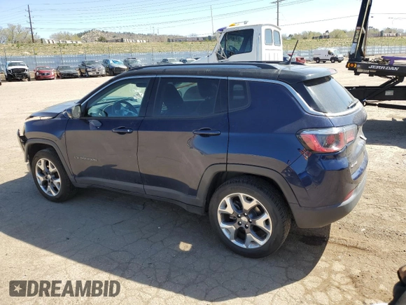 2020 Jeep Compass Limited with VIN 3C4NJDCB0LT203629, listed as a Copart auction lot 52348655 with 71,749 mi miles and Salvage title. Bid and sale history available at DreamBid. Image 2.