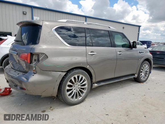 2017 Infiniti QX80 with VIN JN8AZ2NF9H9641338, listed as a Copart auction lot 56565675 with 164,024 mi miles and Salvage title. Bid and sale history available at DreamBid. Image 3.