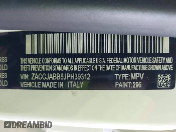 2018 Jeep Renegade Altitude z VIN ZACCJABB5JPH39312, wystawiony jako IAAI lot #41299852 z przebiegiem 81 019 mil mil oraz . Historia ofert i sprzedaży dostępna na DreamBid. Obrazek 9.