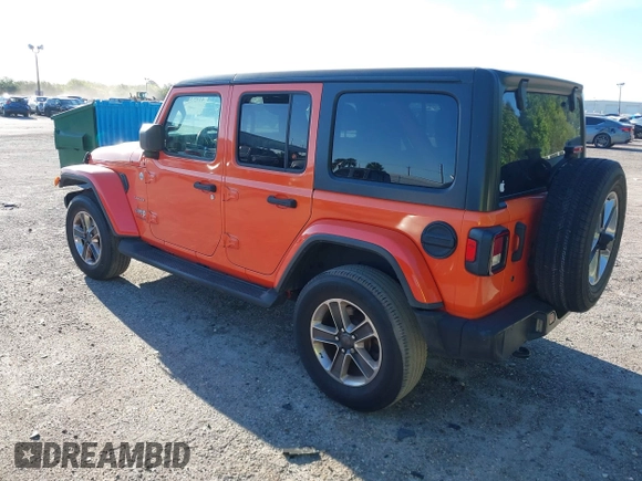 2018 Jeep Wrangler Unlimited Sahara with VIN 1C4HJXEG3JW323634, listed as a IAAI auction lot 41853471 with 126,531 mi miles. Bid and sale history available at carsss.com. Image 3.
