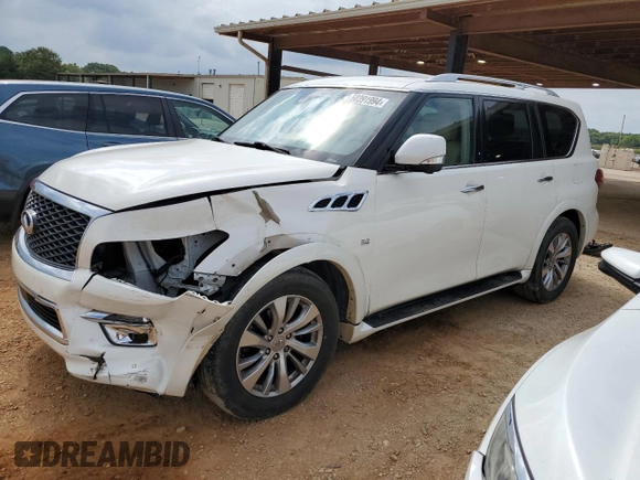 2017 Infiniti QX80 with VIN JN8AZ2NF8H9640603, listed as a Copart auction lot 60391994 with 120,152 mi miles and Salvage Title. Bid and sale history available at carsss.com. Image 1.