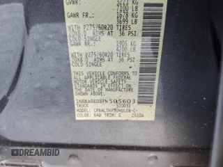 2015 Nissan Titan SV with VIN 1N6BA0ED8FN505603, listed as a Copart auction lot 59299075 with 160,031 mi miles and Non repairable. Bid and sale history available at DreamBid. Image 12.