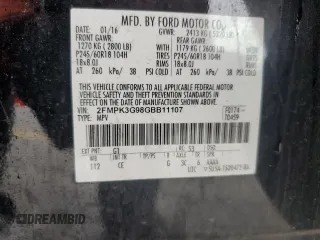 2016 Ford Edge SE with VIN 2FMPK3G98GBB11107, listed as a Copart auction lot 54983135 with 145,036 mi miles and Salvage title. Bid and sale history available at DreamBid. Image 12.