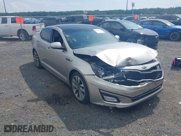 2014 Kia Optima SXL Turbo with VIN 5XXGR4A68EG286085, listed as a IAAI auction lot 42634481 with 160,217 mi miles and . Bid and sale history available at DreamBid. Image 1.