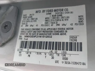 2022 Ford Transit Connect XLT с VIN NM0GE9F21N1512832, выставлен на аукционе IAAI как лот 41005159 с пробегом Не указан миль и . История ставок и продаж доступна на DreamBid. Изображение 9.