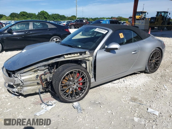 2017 Porsche 911 Carrera S with VIN WP0CB2A90HS155311, listed as a Copart auction lot 59953414 with 36,818 mi miles and Salvage Title. Bid and sale history available at carsss.com. Image 1.
