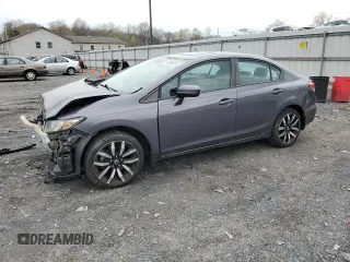 2015 Honda Civic EX-L with VIN 2HGFB2F99FH525523, listed as a Copart auction lot 53046005 with 23,618 mi miles and Salvage Title. Bid and sale history available at DreamBid. Image 1.