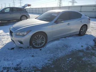 2018 Infiniti Q50 3.0t LUXE with VIN JN1EV7AR9JM430443, listed as a Copart auction lot 45404735 with 40,937 mi miles and Salvage Title. Bid and sale history available at carsss.com. Image 1.