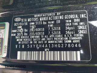 2017 Kia Sorento EX with VIN 5XYPH4A13HG278046, listed as a IAAI auction lot 41542435 with 92,137 mi miles and . Bid and sale history available at DreamBid. Image 9.