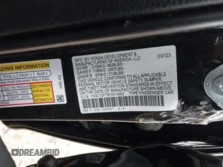 2023 Honda Accord Sport-L with VIN 1HGCY2F79PA019562, listed as a IAAI auction lot 42425089 with Not provided miles and . Bid and sale history available at DreamBid. Image 9.