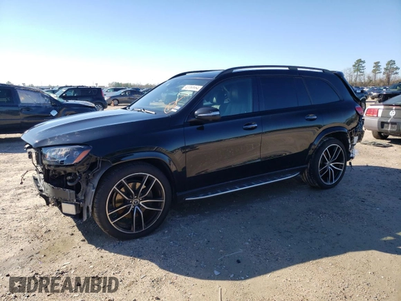 2021 Mercedes-Benz GLS 580 with VIN 4JGFF8GE1MA386688, listed as a Copart auction lot 40068664 with 26,455 mi miles and . Bid and sale history available at DreamBid. Image 1.