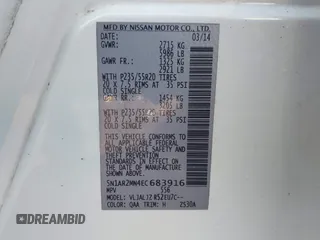 2014 Nissan Pathfinder SL с VIN 5N1AR2MN4EC683916, выставлен на аукционе IAAI как лот 41773458 с пробегом 178 093 миль миль и . История ставок и продаж доступна на DreamBid. Изображение 9.