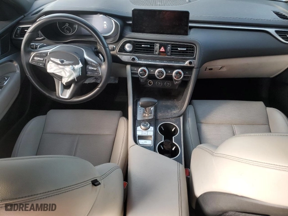 2022 Genesis G70 2.0T with VIN KMTG34TA6NU093254, listed as a Copart auction lot 89368965 with 43,699 mi miles and Non Repairable. Bid and sale history available at carsss.com. Image 8.