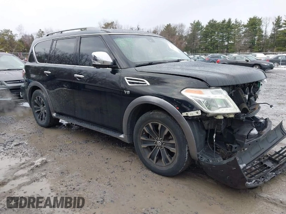 2017 Nissan Armada Platinum with VIN JN8AY2NF1H9302009, listed as a IAAI auction lot 40945027 with 97,008 mi miles. Bid and sale history available at carsss.com. Image 1.