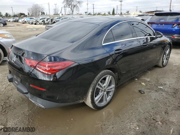 2021 Mercedes-Benz CLA with VIN W1K5J4GB5MN197523, listed as a Copart auction lot 44343745 with 54,579 mi miles and Salvage Title. Bid and sale history available at carsss.com. Image 3.