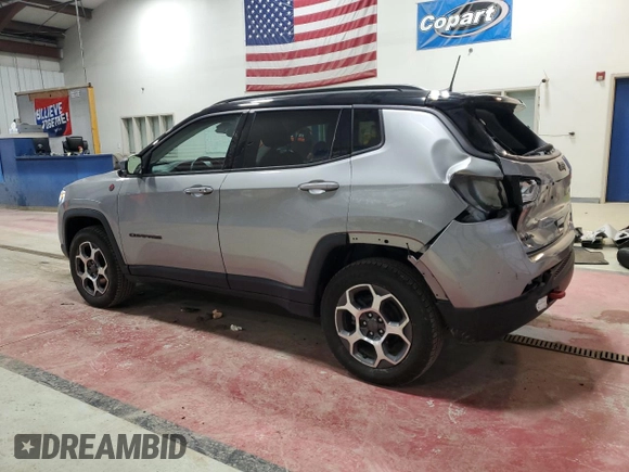 2022 Jeep Compass Trailhawk z VIN 3C4NJDDBXNT146535, wystawiony jako Copart lot #52873595 z przebiegiem 21 513 mil mil oraz Szkoda całkowita • Salvage title. Historia ofert i sprzedaży dostępna na DreamBid. Obrazek 2.