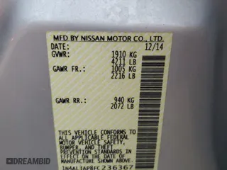 2015 Nissan Altima 2.5 SV with VIN 1N4AL3AP8FC236367, listed as a Copart auction lot 51865725 with 78,813 mi miles and Salvage Title. Bid and sale history available at carsss.com. Image 14.