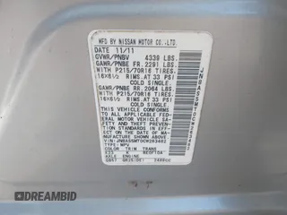 2012 Nissan Rogue SL with VIN JN8AS5MT0CW263482, listed as a IAAI auction lot 42146958 with 156,355 mi miles and . Bid and sale history available at DreamBid. Image 9.